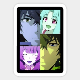 Cool Retro Shield Hero Characters Collage Sticker